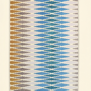 Alfombra DECORDEC Azure Ikat Azul Mostaza, Tejida a Mano, de Lana, Diseño Geométrico de Diamantes Moderno, Antideslizante y Ecológica para Sala de Estar - Product Image 1