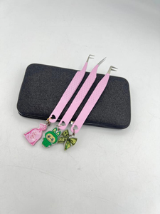 Pince à cils pour soins personnels, pose et retrait de faux cils, design ergonomique antidérapant, emballage personnalisé. - Product Image 1