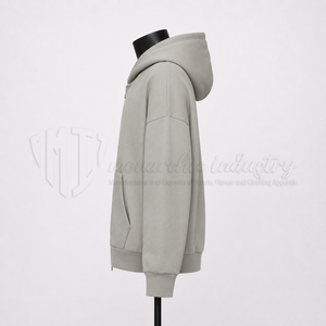 Sweat à capuche zippé personnalisé, style streetwear oversize, en coton épais, fabricant OEM ODM en gros - Product Image 4