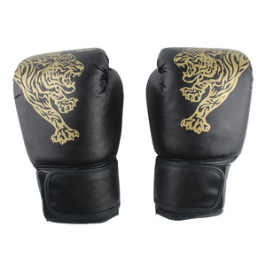 Gants de boxe en cuir rouge 16oz avec fermeture Velcro, équipement d'entraînement pour adultes, sangle de poignet réglable, vente en gros, logo personnalisé. - Product Image 5