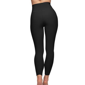 High Waist Full Length <b>Black</b> <b>Leggings</b> Seamless Knitted Stretch Women's Basic Solid Color All Seasons Activewear Pants - Product Image 2