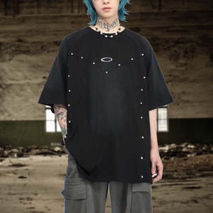 เสื้อยืดแขนยาวทรงโอเวอร์ไซส์สำหรับผู้ชาย ผ้าฝ้ายแท้ 100% คุณภาพสูง สไตล์วินเทจ ล้างสีแบบแอซิดวอช  ไซส์ใหญ่พิเศษ  รับสกรีนโลโก้ - Product Image 1