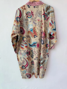 Bata Kimono de Algodón Suave con Estampado de Dibujos Animados para Mujer, Camisón de Verano Hecho a Mano ODM con Cuello en V y Cintura Elástica de Longitud Completa - Product Image 2