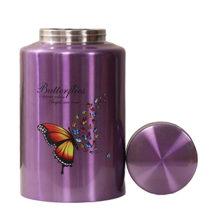 Urna de Mariposa Morada para Cenizas de Mamá con Bolsa de Terciopelo, Urnas Decorativas para Cenizas de Mujeres Adultas, Urna de Cremación - Product Image 3
