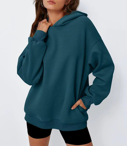 Sweat à capuche pour femme en polyester/coton de haute qualité, style oversize, tendance et cool, doublé à l'avant pour l'hiver et l'automne - Product Image 5