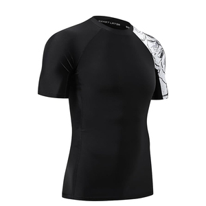 Men Rash Guard <b>Compression</b> T <b>Shirt</b> Short Sleeve Swim <b>Shirt</b> UV Protection Quick Dry Wholesale Manufacturer - Product Image 3