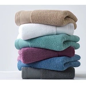 Serviettes de bain de luxe 100% coton écologiques, vente en gros à bas prix, grammage élevé, douces, lisses, séchage rapide, très absorbantes, couleur unie - Product Image 2