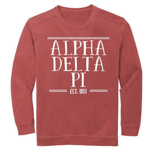 Sweat-shirt personnalisé Alpha Delta Pi en coton et polyester, motif imprimé, pour les sororités, les écoles, les universités, les campus, col rond - Product Image 5