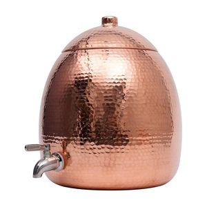 Distributeur de boissons en cuivre 5L avec robinet en laiton, conteneur de stockage d'eau fait main, serveur de boissons pour hôtels et restaurants (vente en gros) - Product Image 1