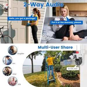 Telecamera di Sicurezza HD 1080P a 4 Lenti con Visione a 360 Gradi, Visione Notturna a Colori, Rilevamento Automatico del Movimento, WiFi, Pan Tilt, Sorveglianza IP CCTV - Product Image 4