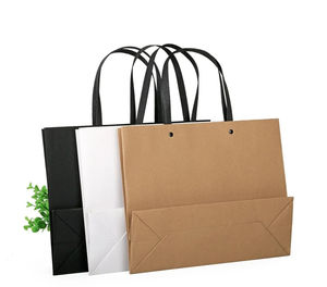 Bolsa de Transporte de Cartón Kraft de Estilo Clásico Ecológica Personalizada, Bolsa de Compras de Cartón para Ropa, Fabricación de Bolsas de Papel para Regalos, Laminación - Product Image 2
