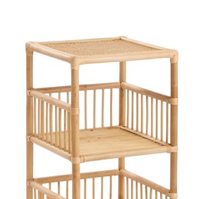 Boho Chic Natural Rattan <b>Shelving</b> Beautiful <b>Boxed</b> Side Motif Bookcase Children Toy Organizer Lightweight Eco Friendly Rack - Product Image 4