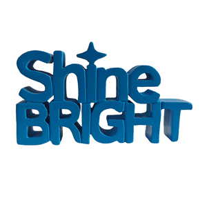 Shine Bright Motivational Showpiece <b>Home</b> Decor Items <b>Home</b> Decoration <b>Wooden</b> Blue Painted <b>Sign</b> and Plaques Modern Gifting Item - Product Image 2