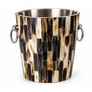 Seau à glace de luxe en acier inoxydable à double paroi avec incrustation de nacre, seaux à glace métalliques avec poignée pour les fournitures de fête - Product Image 3