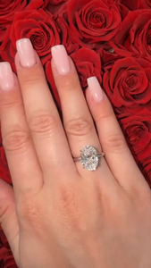 Anillo de compromiso ovalado de 4 quilates con diamante cultivado en laboratorio para mujer, anillo de oro macizo de 14 quilates, regalo de aniversario, anillo de promesa, certificado IGI - Product Image 5