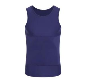 CANBELLO SPORTS Débardeur tricoté respirant à col rond de couleur unie pour homme 100 % polyester avec logo frontal style urbain - Product Image 4
