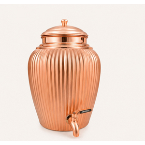 Distributeur d'eau artisanal en cuivre pur, design martelé élégant, réservoir de stockage d'eau ayurvédique avec robinet anti-fuite - Product Image 5
