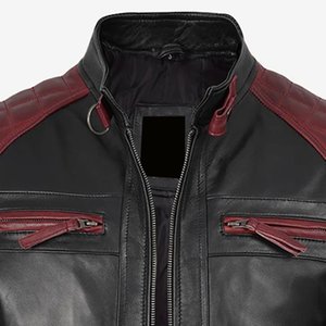 Veste noire et rouge personnalisée avec logo, très tendance, pour hommes, vestes en cuir classiques, vestes pour hommes, veste d'hiver de haute qualité, style Highstreet - Product Image 6