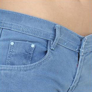 Pantalon en jean taille haute à jambe large pour femme, coupe ample, droit, bleu vintage, style streetwear décontracté - Product Image 4