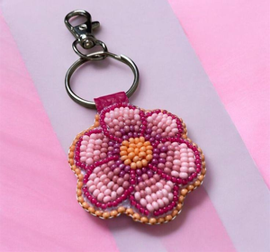 Porte-clés Bohème Arrondi en Perles de Rocaille Brodé Tendance Écologique Personnalisable Breloque de Sac Accessoire de Mode pour Sacs et Clés - Product Image 1