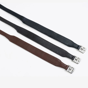 Leather Stirrups Brown Horse Riding Equipment <b>Equestrian</b> Supply Adjustable Fit Customized Brand 50x20x40cm - Product Image 2