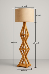 Lámpara de Pie Moderna de Madera al por Mayor, Diseño Geométrico, Fabricante, Luz Personalizada para Sala de Estar, Dormitorio, Decoración del Hogar, OEM, ODM - Product Image 1