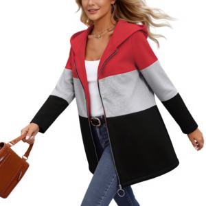 เสื้อฮู้ดแฟชั่น ระบายอากาศได้ดี ไซส์ใหญ่ กระเป๋าเรียบง่าย สวมใส่สบาย แขนยาว กันน้ำ สำหรับผู้หญิง ฤดูใบไม้ผลิ/ฤดูใบไม้ร่วง/ฤดูร้อน/ฤดูหนาว - Product Image 4