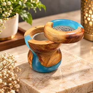 Quemador de incienso de lujo de madera de acacia con diseño de resina, soporte árabe para incienso, incienso religioso indio para decoración del hogar, regalos al por mayor, Oud - Product Image 3