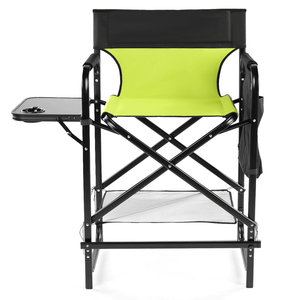 Sedia da regista alta 26 pollici con poggiapiedi, sedia pieghevole portatile da campeggio con portabicchieri e tavolino laterale contenitore - Product Image 3