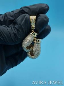 Joyería Hip Hop Unisex, Plata de Ley 925, Chapado en Oro Amarillo, Colgante de Moissanita, Sin Níquel, Sin Plomo, para Hombre y Mujer, GRA - Product Image 4