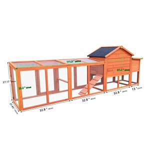 111.5 \ "grande pollaio esterno in legno scatola di nidificazione per pollame coniglio Hutch UV pannello impermeabile gabbia per cortile per - Product Image 6