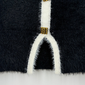 Jersey de invierno personalizable OEM ODM para mujer, suéter de moda para mujer, Jacquard borroso, nailon, cuello en V, manga larga, informal cálido - Product Image 3