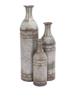 Manufacturer Custom Handmade Design <b>Vase</b> for <b>Floor</b> Premium Design Handmade Set of 3 Metal Iron Galvanized Metal <b>Tall</b> Flower <b>Vase</b> - Product Image 3