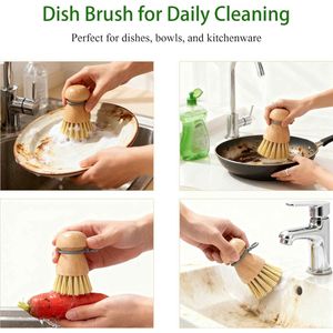 Set di 2 Spazzole per Lavaggio Piatti con Manico Corto, Spazzole per Pulizia Cucina, Spazzola per Piatti - Product Image 4