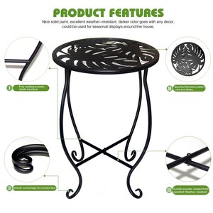 Support de plantes rond large en fer pour pots de fleurs, résistant à la rouille, pour l'intérieur et l'extérieur, support de pot de fleurs facile à assembler, présentoir de plantes en métal - Product Image 4