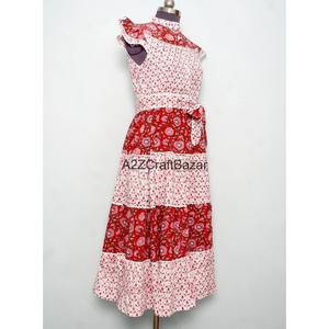 Vestido Maxi de Manga Corta 100% Algodón Hecho a Mano para Mujer, Estilo Casual Y2K, Estampado Floral Ecológico, para Verano/Invierno, Uso Diario - Product Image 4