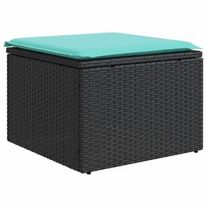 Set di divani da giardino in polyrattan nero da 6 pezzi con cuscini, mobili da giardino - Product Image 6