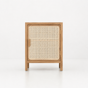 <b>Rattan</b> Nightstand Teak Wood Side Cabinet for Hotel Bedroom Villa Resort Project Hospitality Custom Furniture Wholesale Supplier - Product Image 2