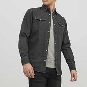 Camisa de Mezclilla de Manga Larga para Hombre, Estilo Casual con Botones, para Uso Diario - Product Image 5