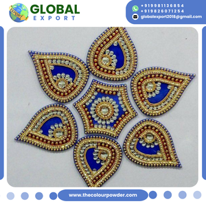 Rangoli Acrílico de Diseño Elegante con Patrón Floral Mandala Multicolor y Cuentas, Decoración Reutilizable para Hogar, Bodas y Eventos de Diwali - Product Image 2
