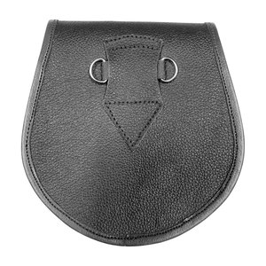 Traditional Vegan Leather Dress Sporran with <b>Button</b> or Thistle <b>Badge</b> Scottish Sporran for Kilt Highland Outfit - Product Image 2