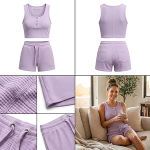 Conjunto de Leggings y Camiseta sin Mangas para Mujer, Personalizado por MALUZA INDUSTRIES, al por Mayor, Transpirable, Antibacterial, de Secado Rápido, Ropa Deportiva Formal de Dos Piezas - Product Image 4