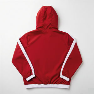 Chaqueta Cortavientos Ligera y Transpirable con Capucha, Bordado Personalizado Urban Storm Rojo y Blanco, Chaqueta Impermeable de Nailon con Contraste - Product Image 6