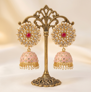 JHUMKA DE ESMALTE ROSA DIVYORO - Product Image 3