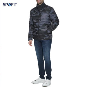 SPOFIT <b>Top</b> Selling <b>Men</b> Winter Coated Puffer Jacket Front Custom Logo Stand Collar <b>Hooded</b> Waterproof Breathable Windproof Plaid - Product Image 1