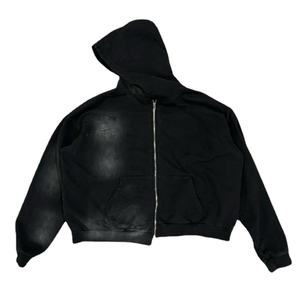 Heavyweight Men'S Tracksuit Cropped Acid Wash <b>Oversized</b> Full Zip up Hoodie and <b>Sweatpants</b> for Men - Product Image 3