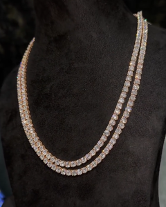 Collier tennis double couche en argent plaqué or rose personnalisé RAMDUT IMPEX avec moissanite, chaîne de luxe hip-hop pour hommes, certifié GRA - Product Image 5