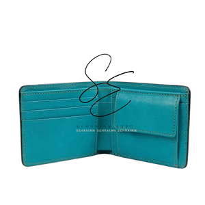Turquoise Genuine Leather Bifold <b>Wallet</b> for Men Handmade <b>Card</b> <b>Holder</b> <b>Wallet</b> with Cash Bill Slots Western Style - Product Image 5