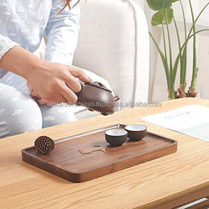 Custom Walnut Wooden Storage Tray with Handles Luxury Organizer Tray for <b>Coffee</b> <b>Table</b> Bathroom Vanity Desk Decor - Product Image 3