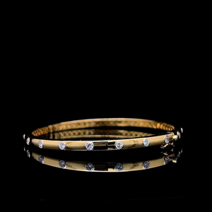 Bezel Set Round Cut Lab Grown Diamond Openable Bangle 925 Sterling <b>Silver</b> 10K 14K 18K Solid Gold Fine Jewelry Womens <b>Cuff</b> Direct - Product Image 4